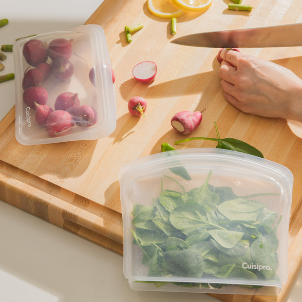 Reusable Silicone Storage and Cooking Bags, Clear