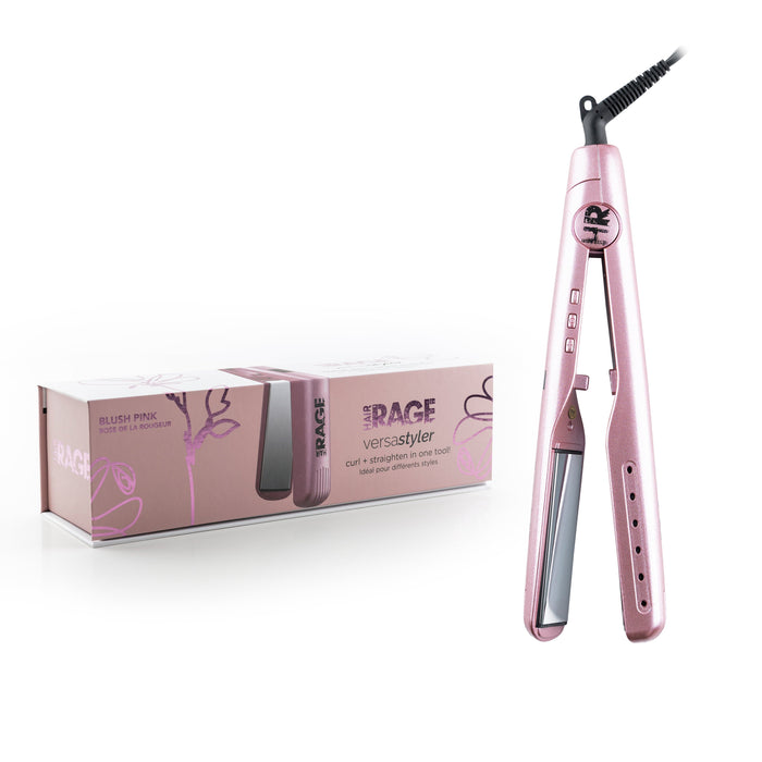 Hair Rage Blush Pink 2-in-1 Versa-Styler Straight and Curl  1" Titanium Flat Iron