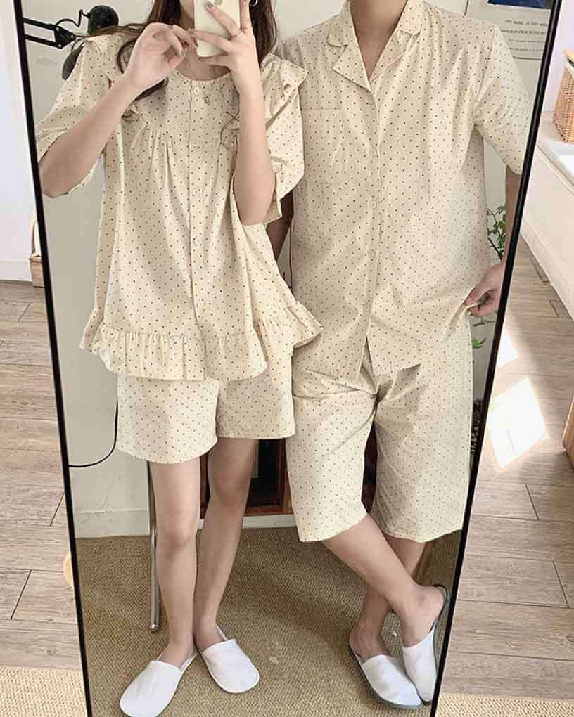 Lovely Dot Sleepwear set fashion korean kanzi