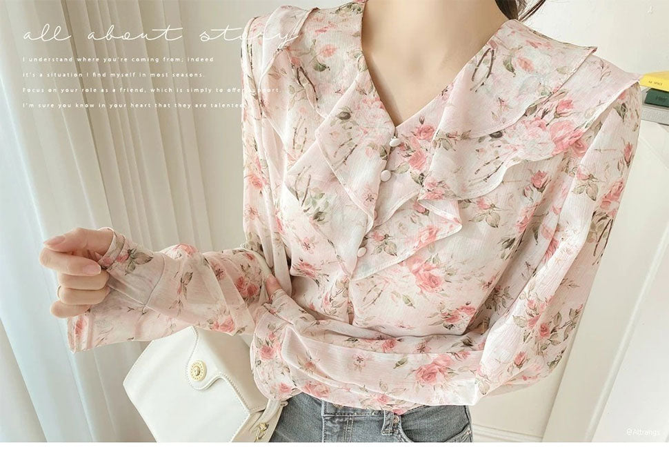 Rienne Flower Blouse Spring date friend daily look