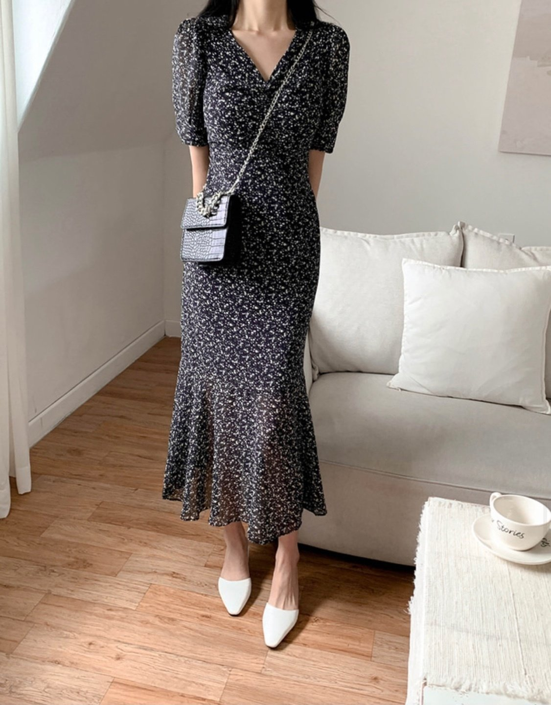 Slim Puff Dress lovely look date daily