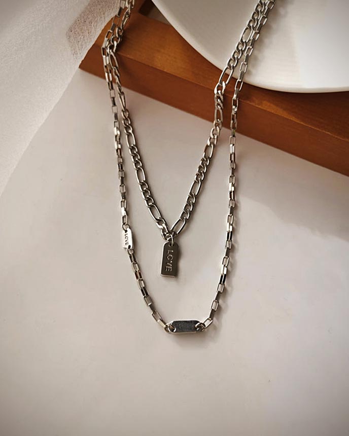 Small Love Charm Chain Necklace