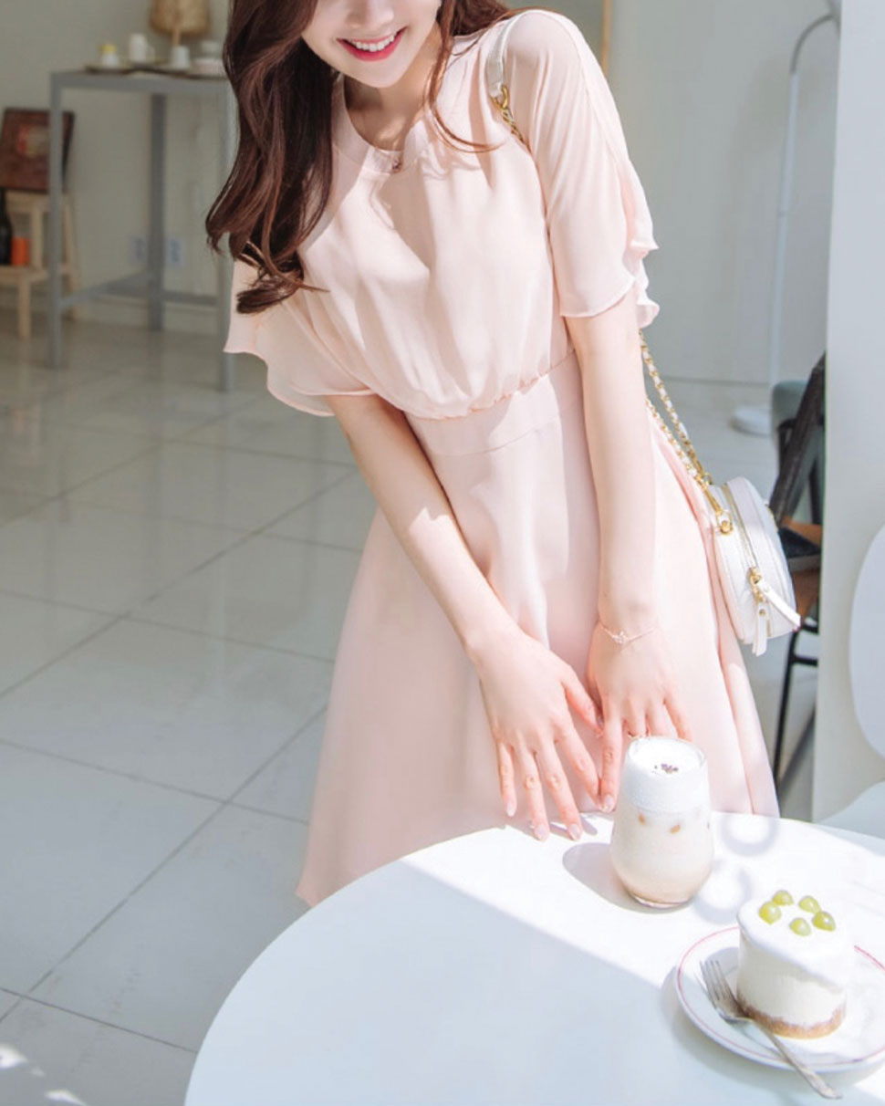 Tulip bell dress cape pastel