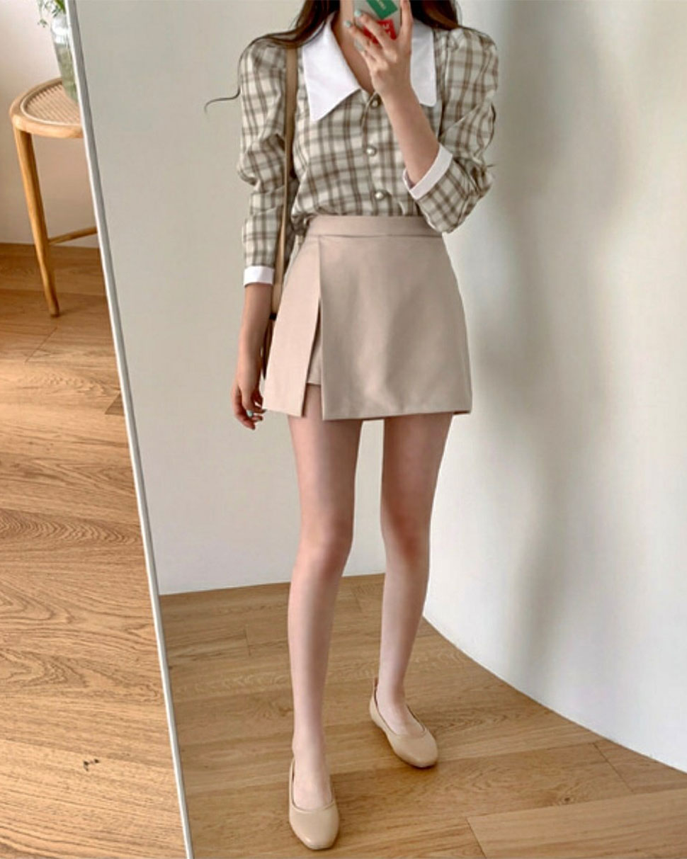Unbalanced Side Slit Skirt