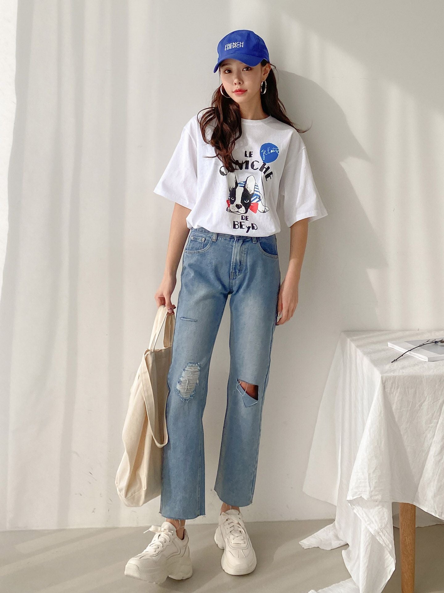 데미지 크롭 컷팅 청바지 한국 옷 가게 온라인 샵 스토어 damage crop cutting jeans korean fashion online home shopping shop store