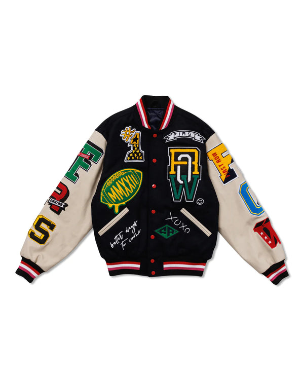 Bright Future Varsity Jacket - Black/combo