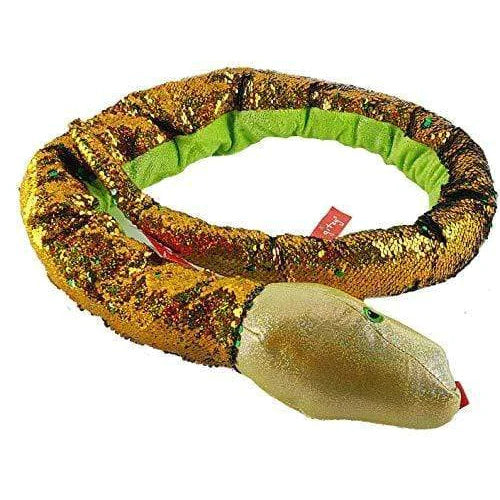 ''Gitzy Giant 54'''' Flip Sequin PLUSH Snake Stuffed Animal (Green)''