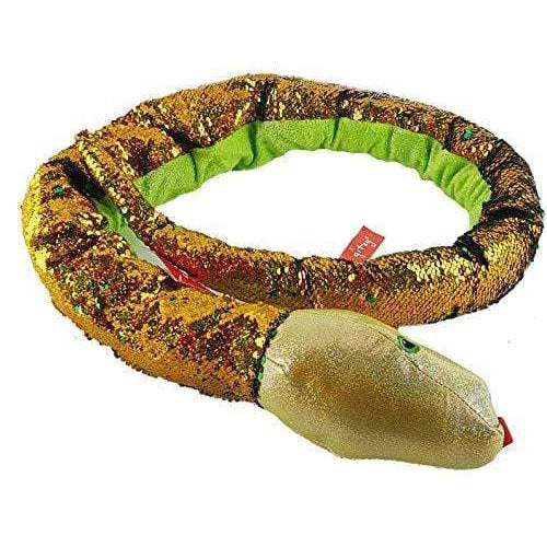 ''Gitzy Giant 54'''' Flip Sequin Plush SNAKE Stuffed Animal (Green)''