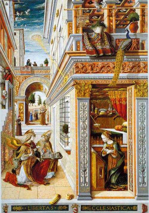 The Annunciation with Saint Emidius - Carlo Crivelli