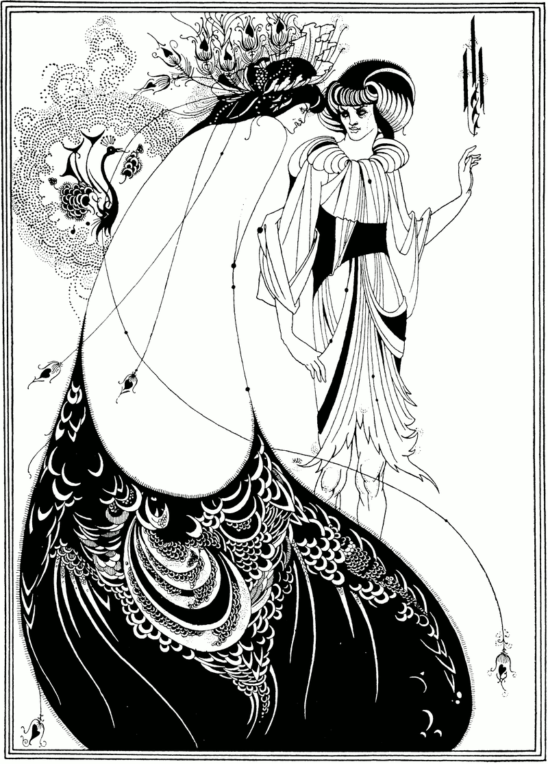 Páv sukně Aubrey Beardsley - Art Nouveau