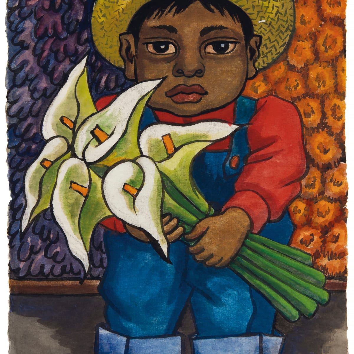 Boy with Calla Lilies - Diego Rivera