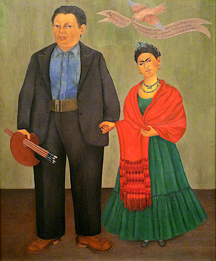 Painting of Frida Kahlo and Diego Rivera