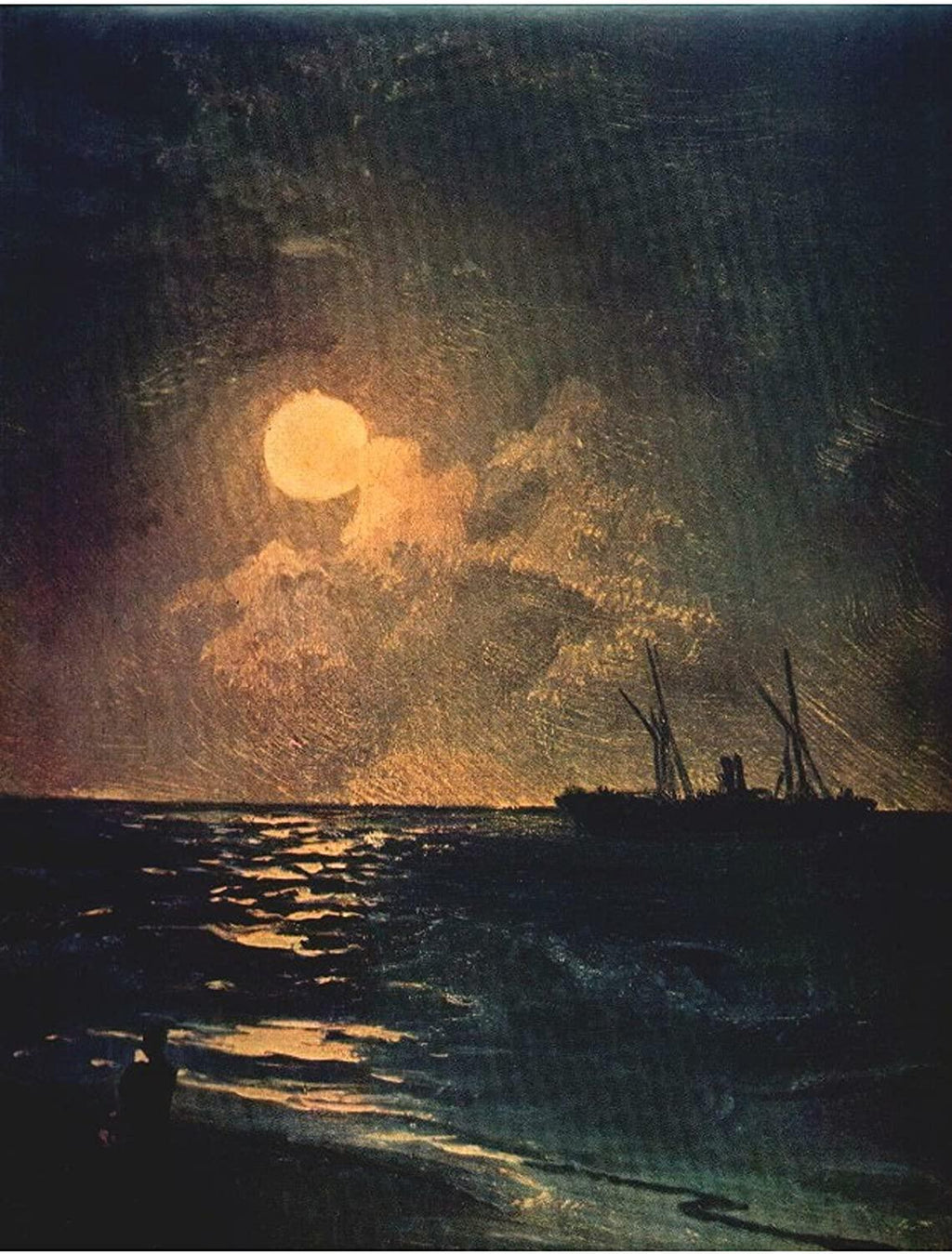 Картина черная ночь айвазовский. Ивана Айвазовского «Лунная ночь на море» (1875)..