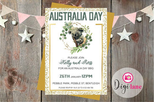 'Koala Bear'  |  Australia Day BBQ Invitation