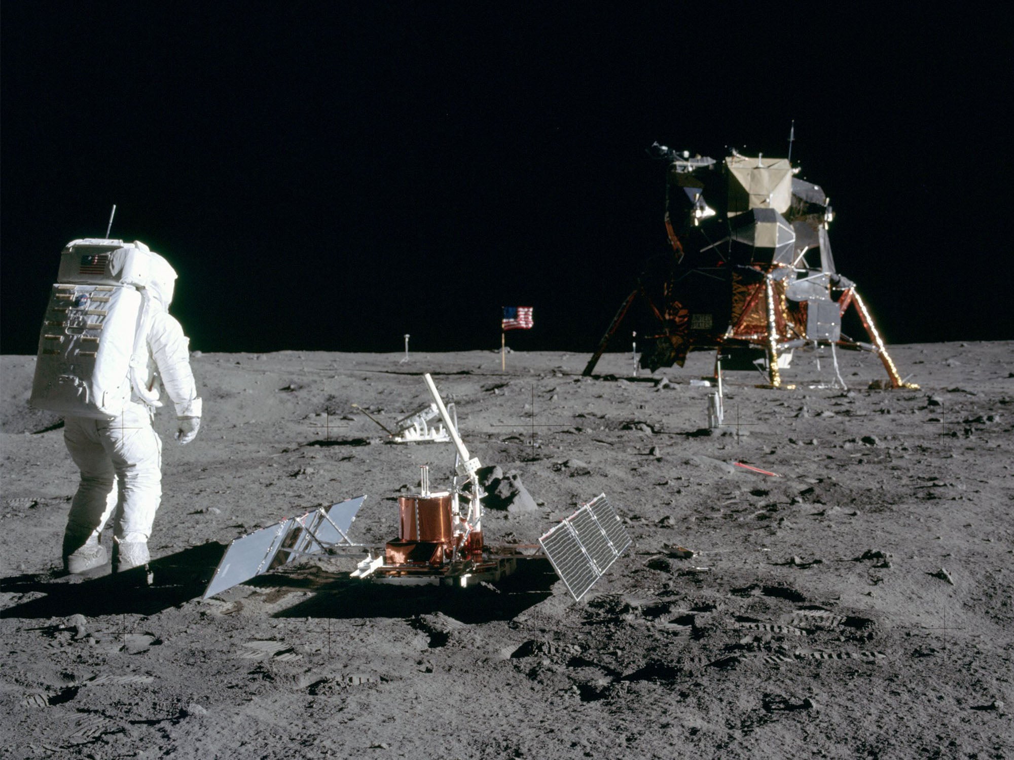 Buzz Aldrin on the moon