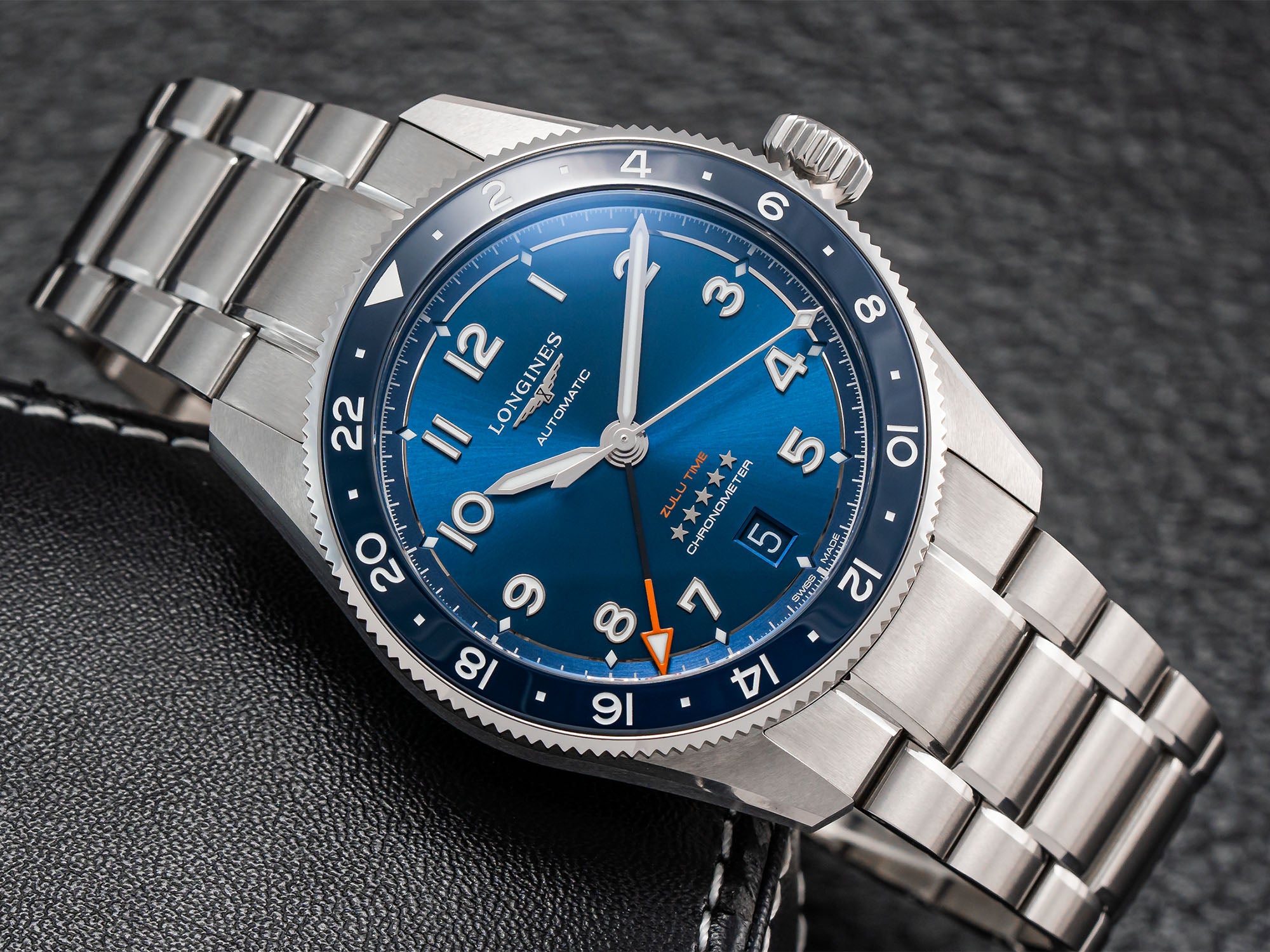 Longines Spirit Zulu Time 39mm blue