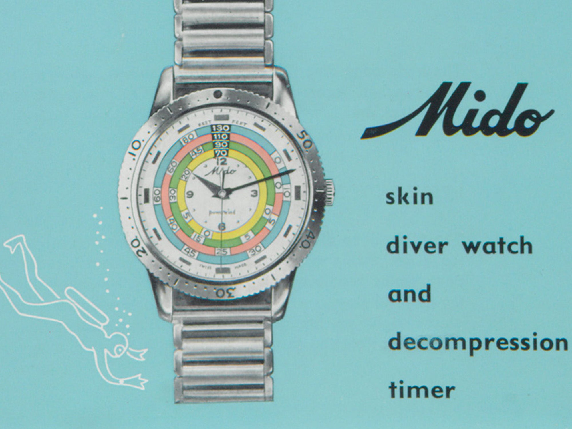 Mido Ocean Star Decompression 1961 - vintage ad