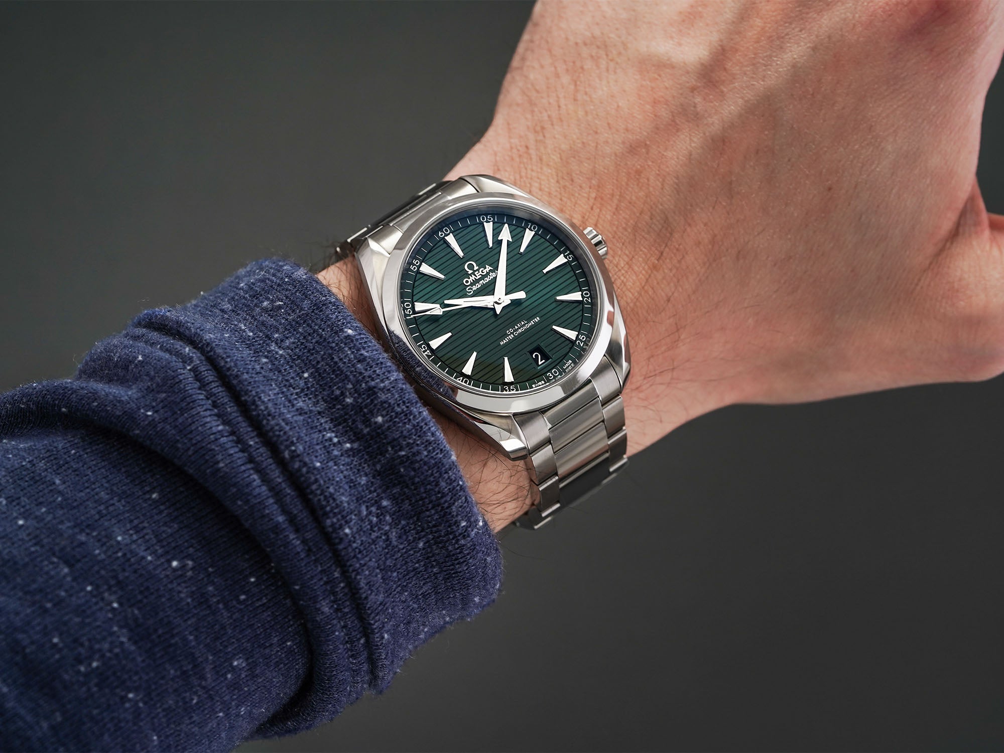 Omega Aqua Terra Green Dial - wrist