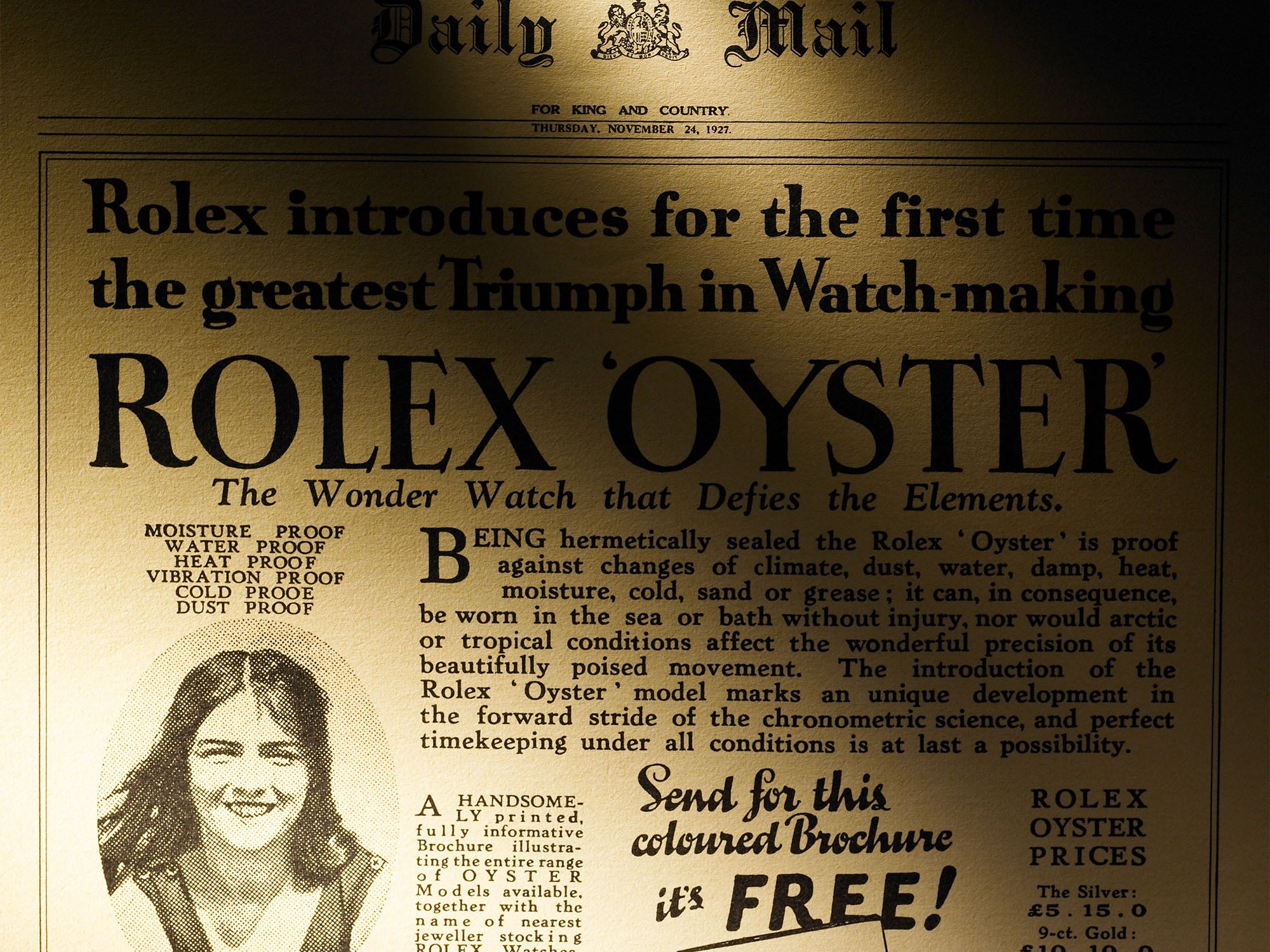 Rolex Oyster - Daily Mail ad