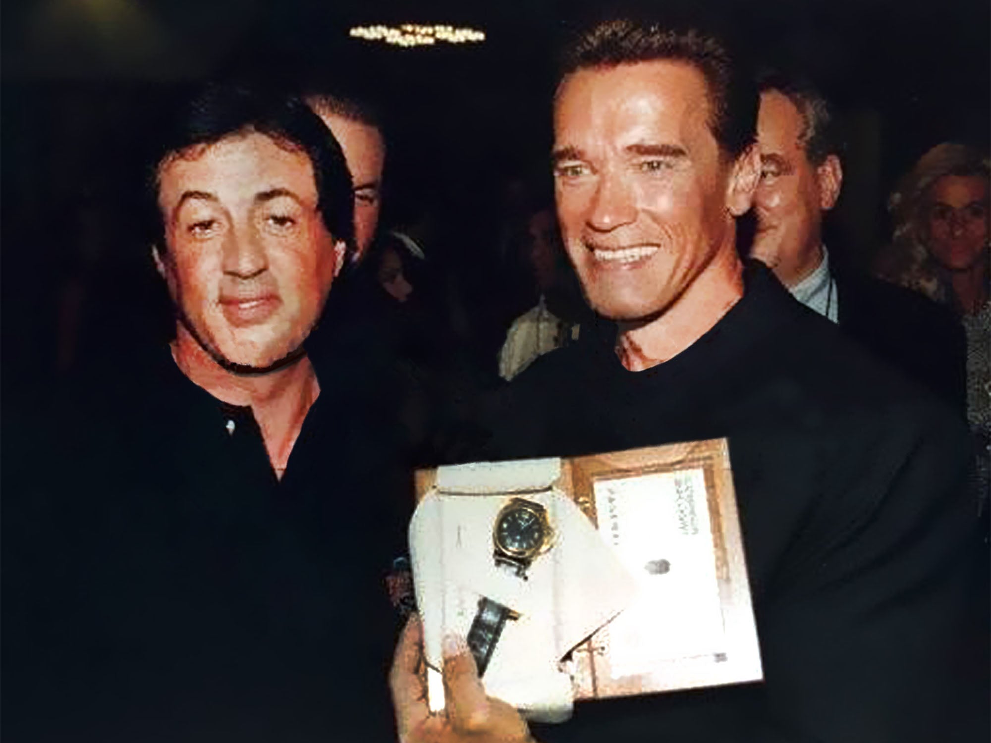Stallone & Schwarzenegger with Panerai SlyTech watch