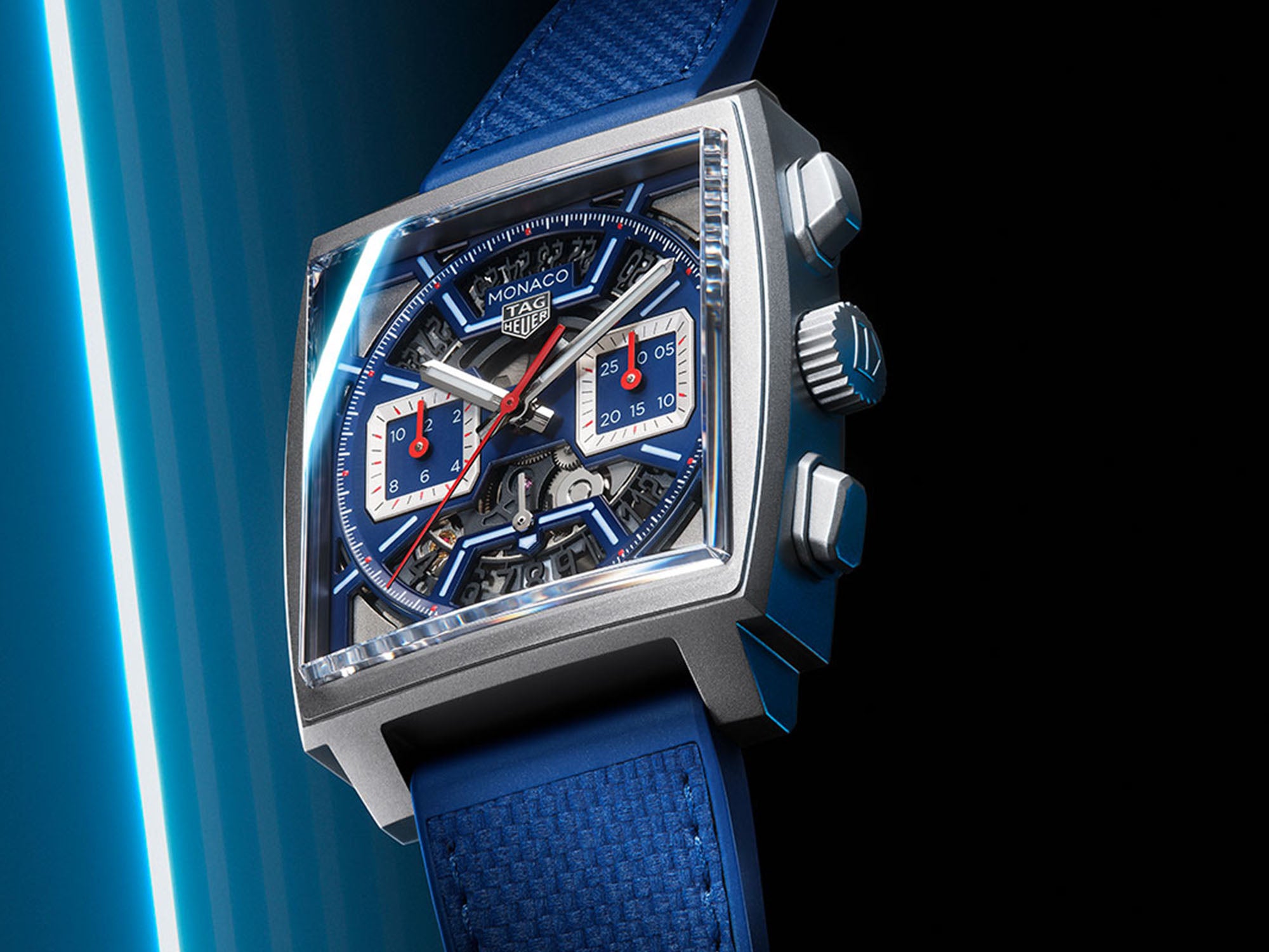 TAG Heuer Monaco Skeleton Original Blue