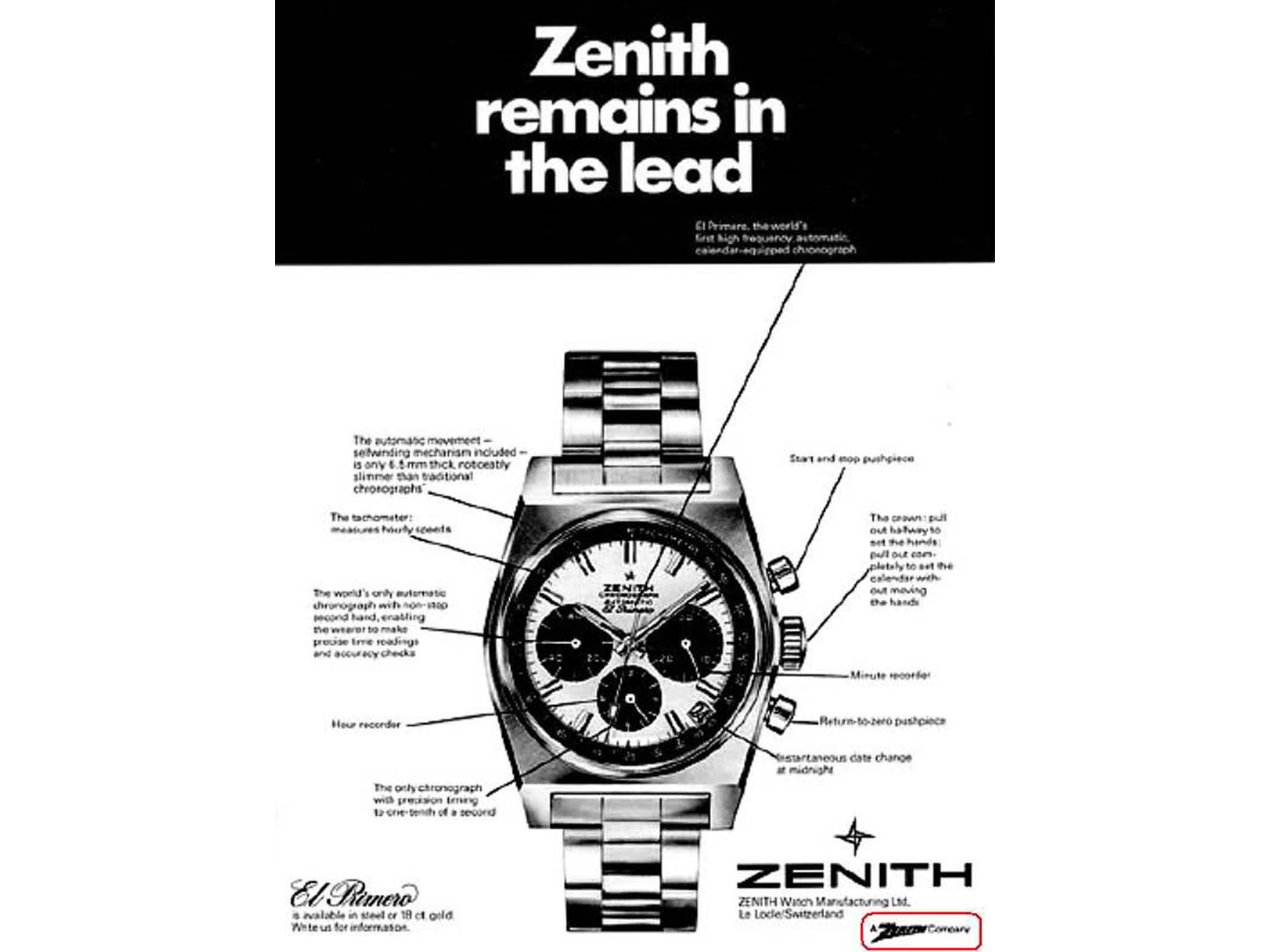 Zenith El Primero 1971 ad