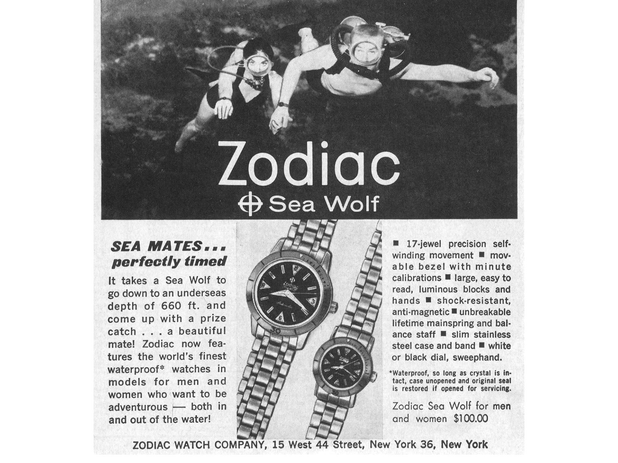 Zodiac Sea Wolf vintage ad