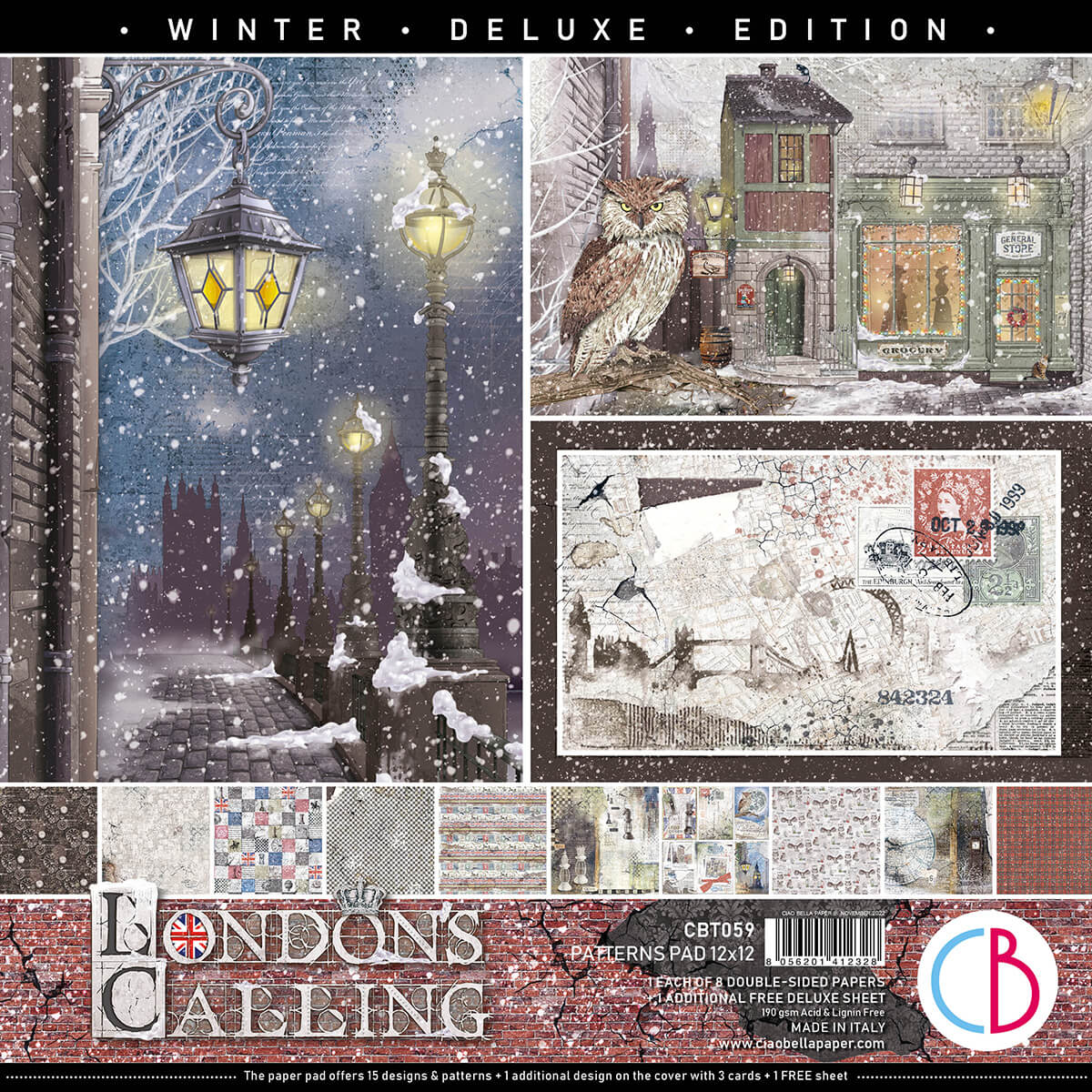 Ciao Bella Winter Journey 12x 12 Scrapbooking Paper Christmas