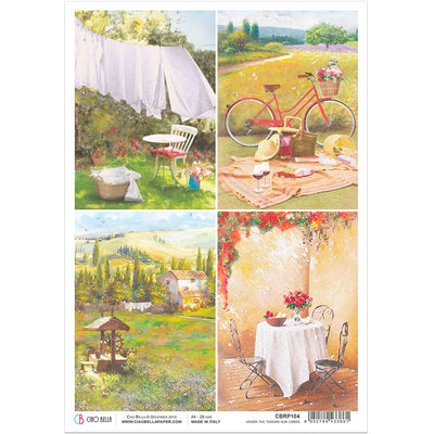 Tuscan Cards - A4 Rice Paper Under The Tuscan Sun Ciao Bella Collection