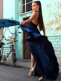 Free Shipping Elegant Satin A-line Halter Prom Dresses With Slit Long Evening Gowns VK0112006