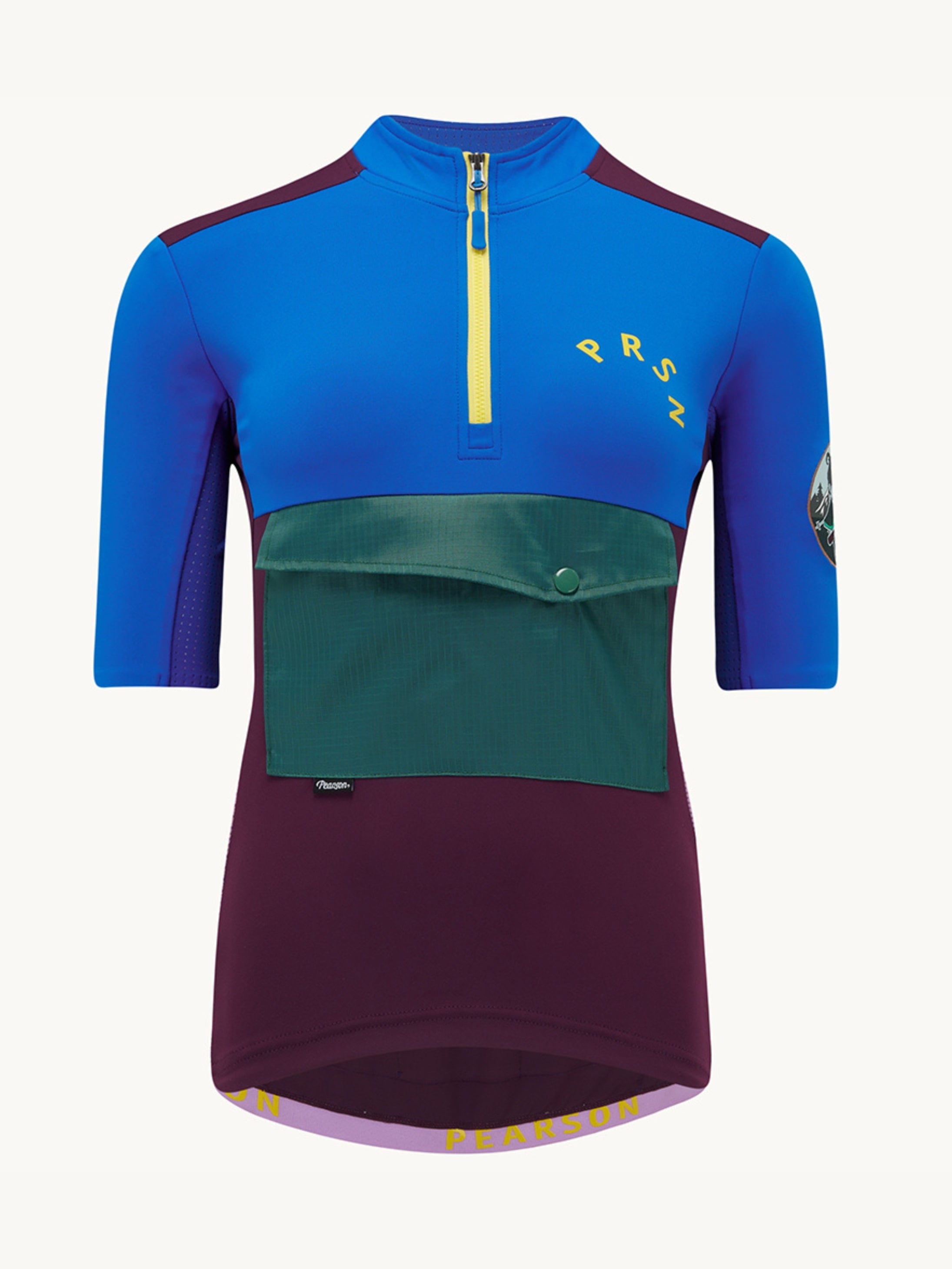 Pearson Cycles Pearson1860, Stowaway - Women's Adventure Short Sleeve Jersey, Deep Purple / XS