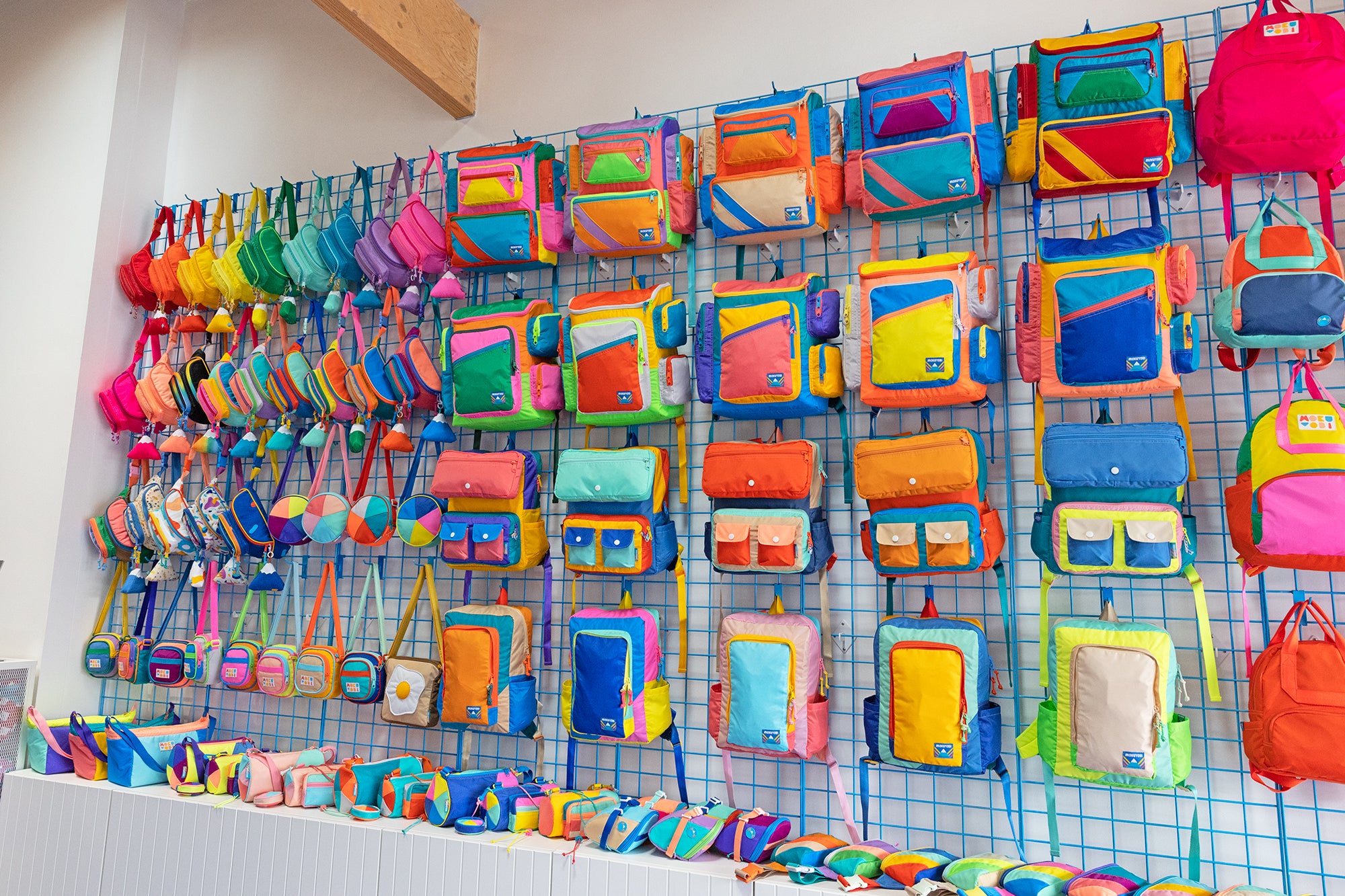 Photo of bag wall inside Atwater store