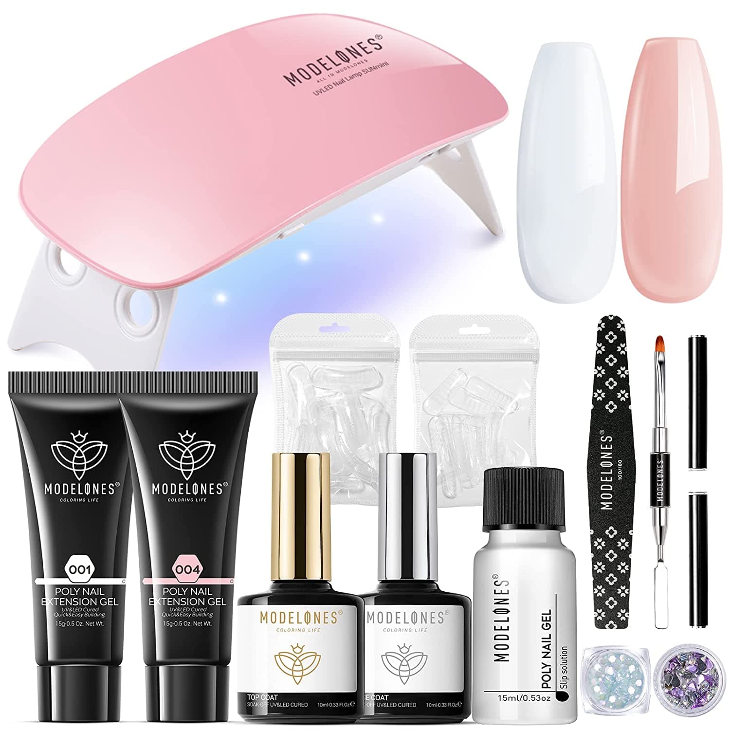 polygel nail starter kit with lamp