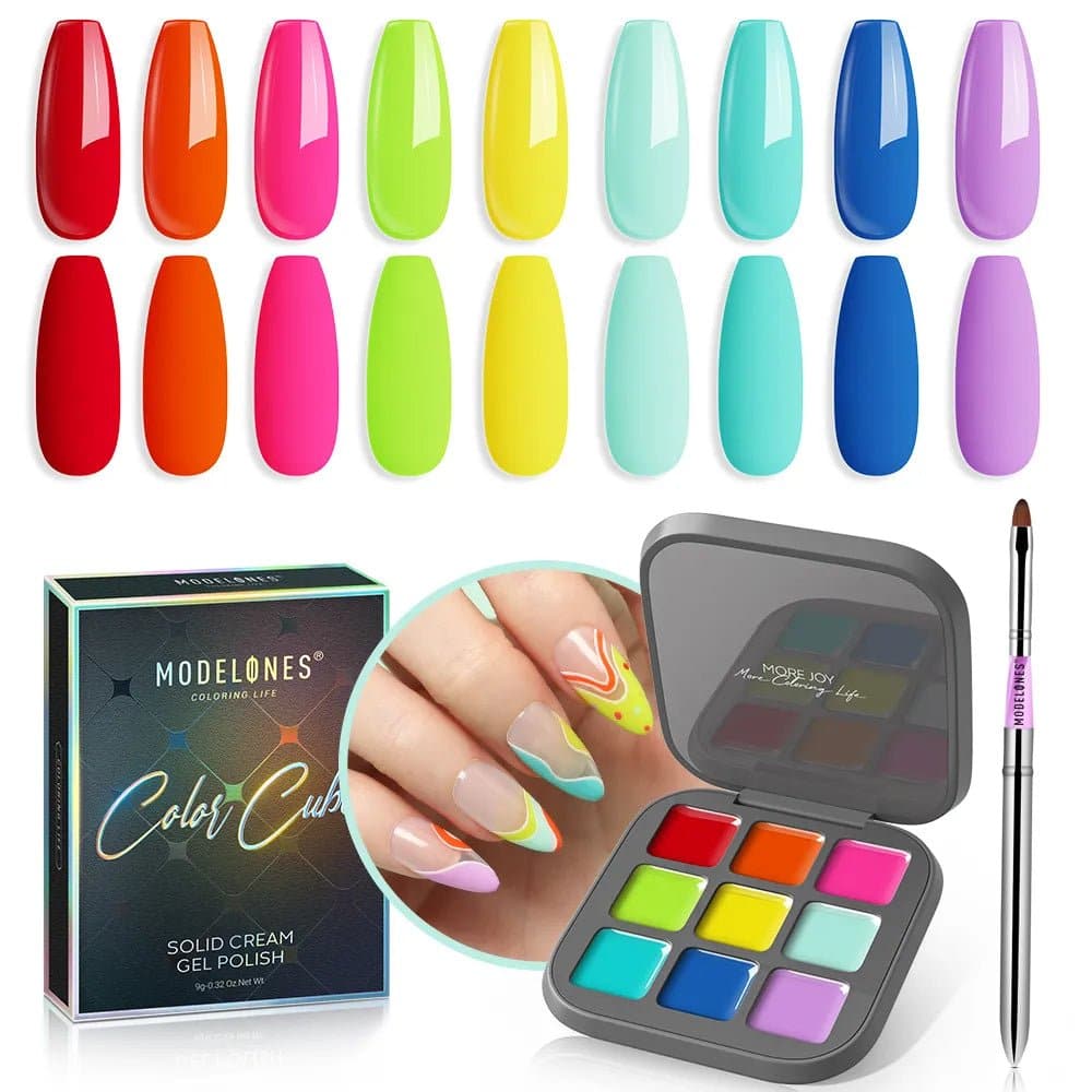 Craziest Jelly Bean - 9 Shades Solid Cream Gel Polish Color Cube ...