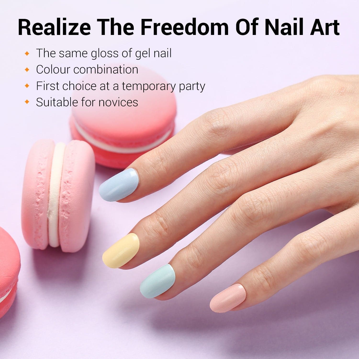 Modelones Macaron Semi Cured Gel Nail Polish Strips pcs Full Nail Wraps Nail Art Stickers Diy At Home With Nail File And Stick Uv Led Lamp Required Modelones Com