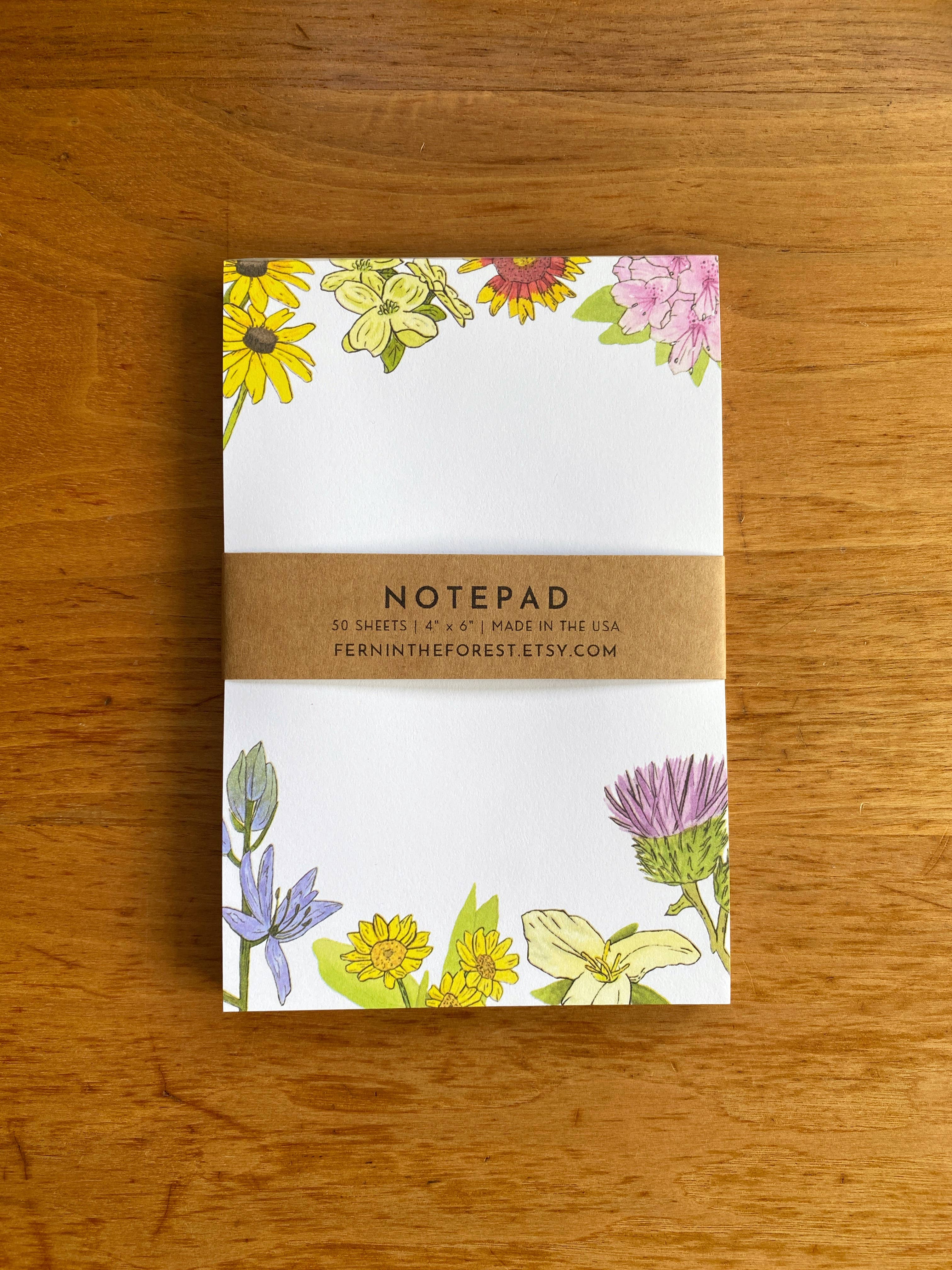  Illustrated Wildflower Market Notepad 