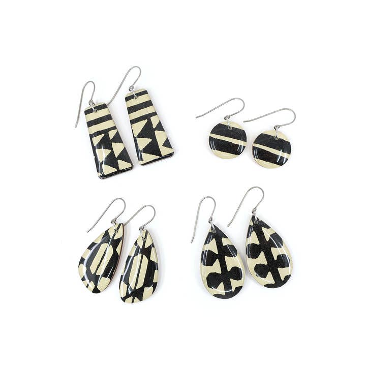  Modern Katazome Dangle Earrings 