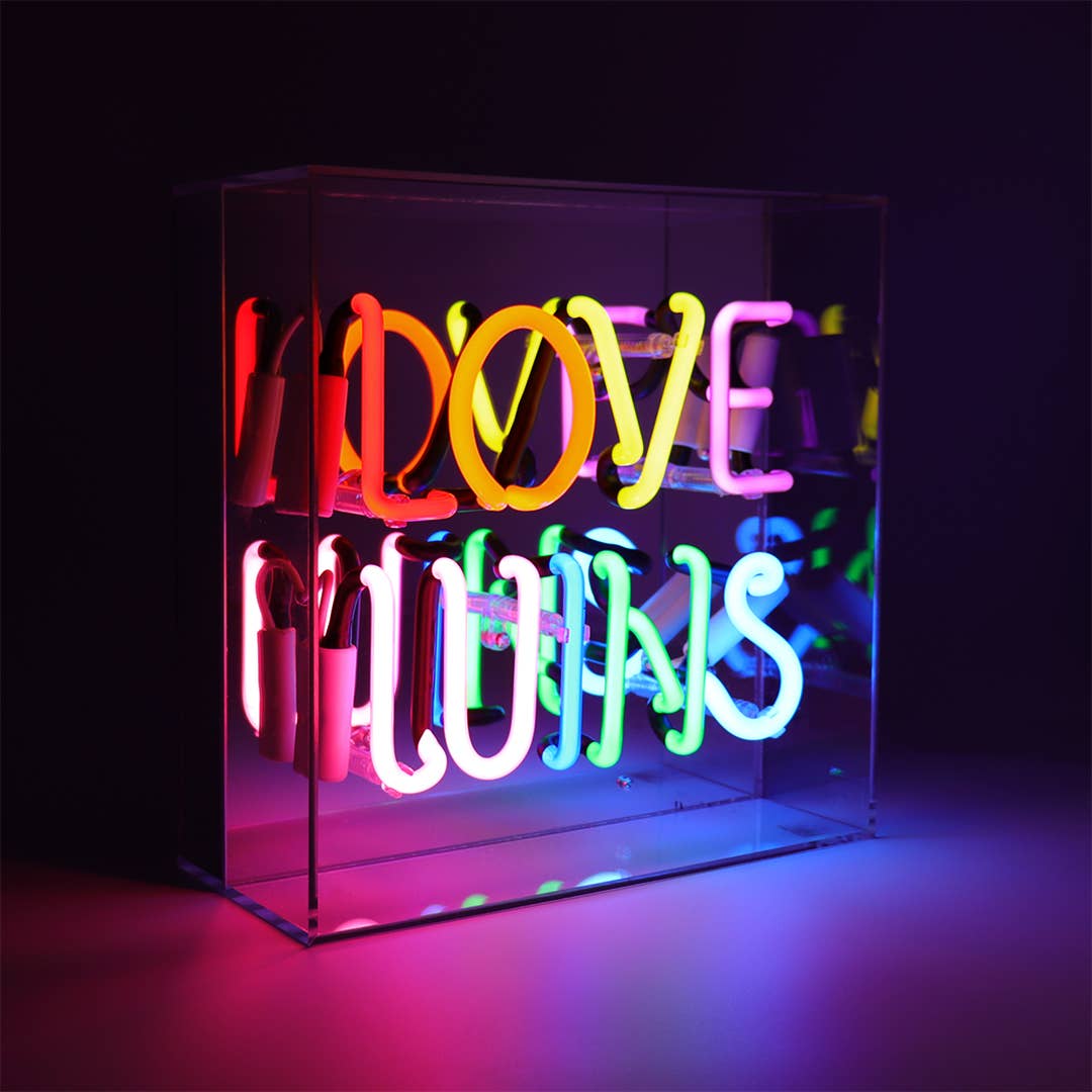  'Love Wins' Acrylic Box Neon Light 