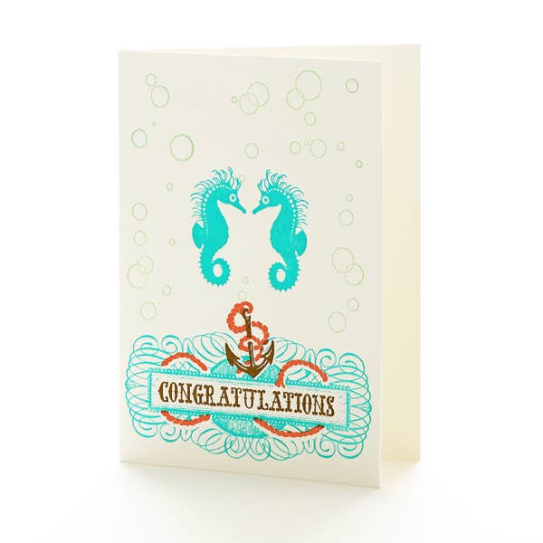  Seahorses Congratulations Notecard 