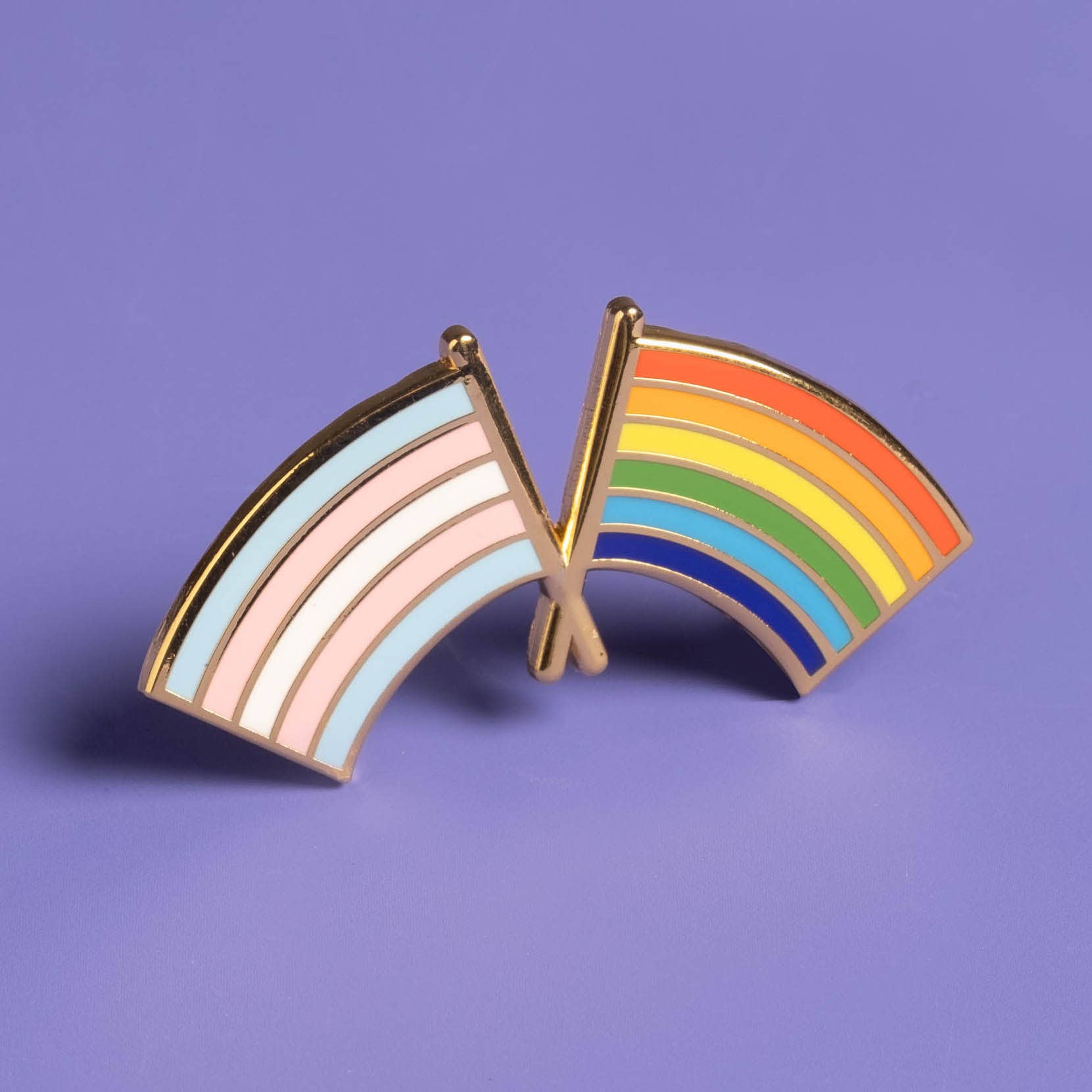  Trans and LGBTQ+ Pride Flag Combo Pin 