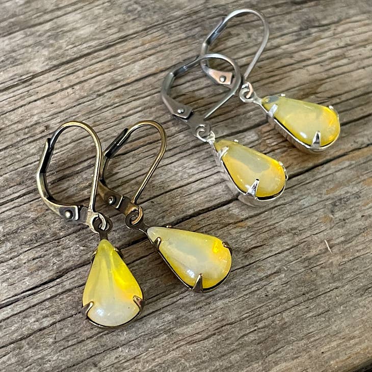  Yellow Sabrina Short Dangle Earrings 