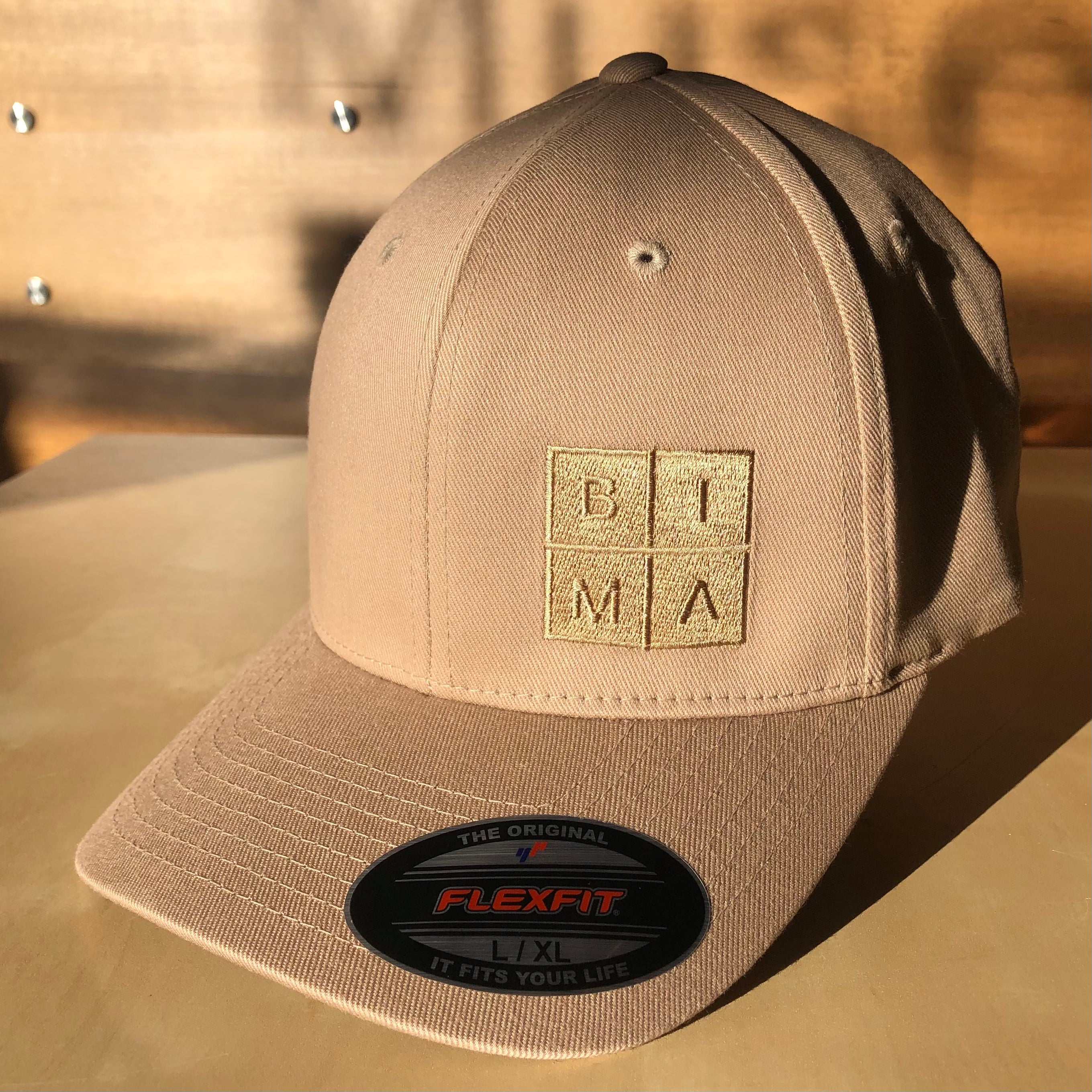  BIMA Logo Flexfit Cap in Khaki 