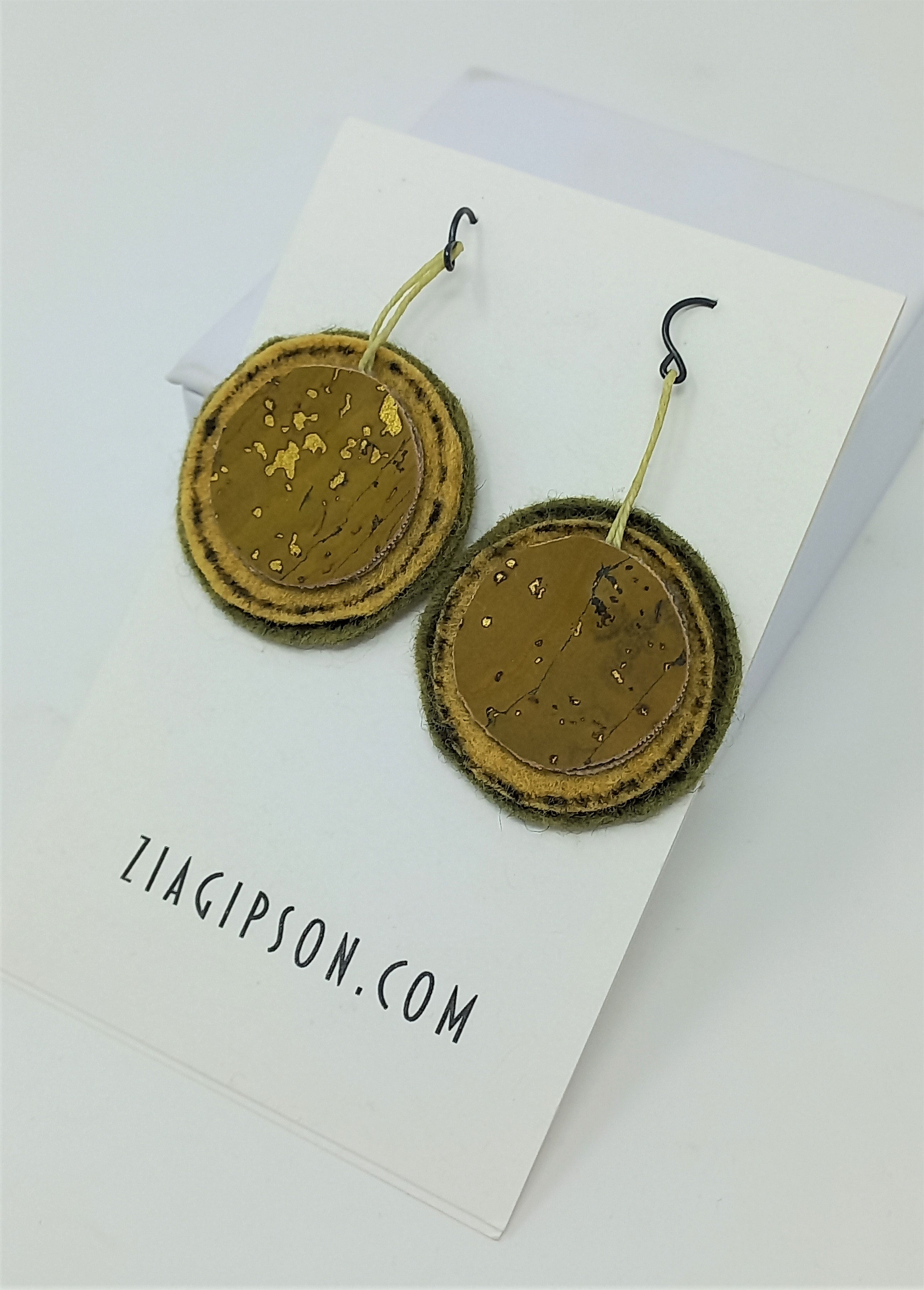  Yellow green circle stack Earrings by Zia Gipson 