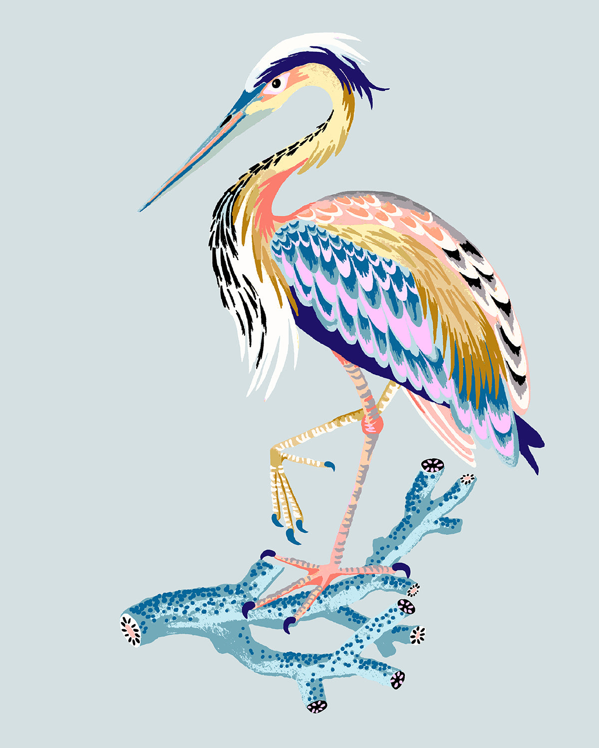  Heron Print by Sarah Gordon 