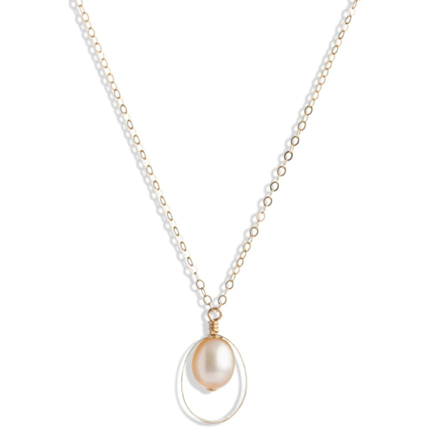  N314 Teardrop and Freshwater Pearl Necklace 