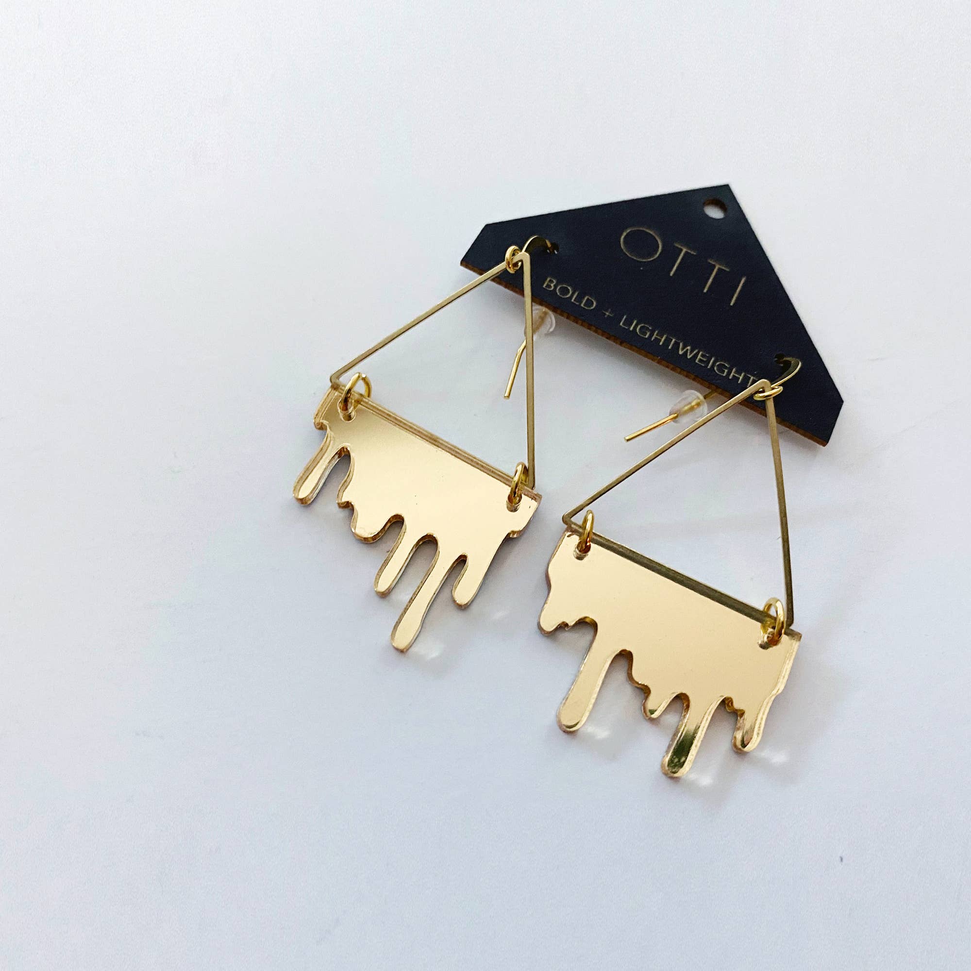  Slime Triangle Earrings: Gold 