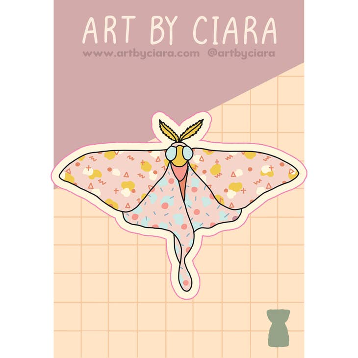  Pink Moth Sticker 