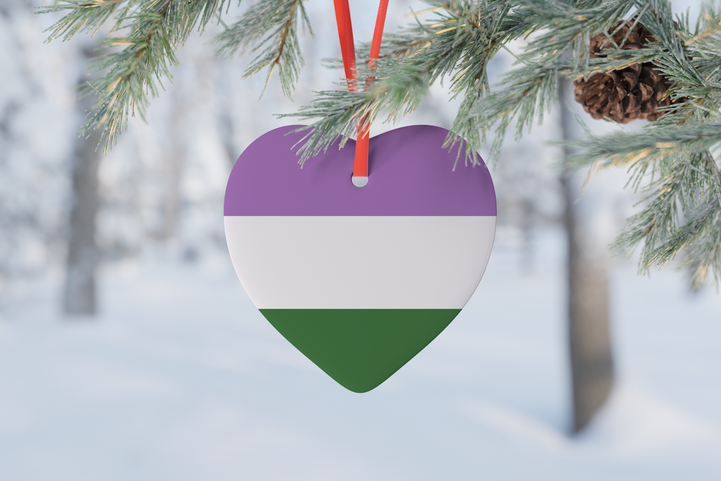  Genderqueer Heart Ornament 