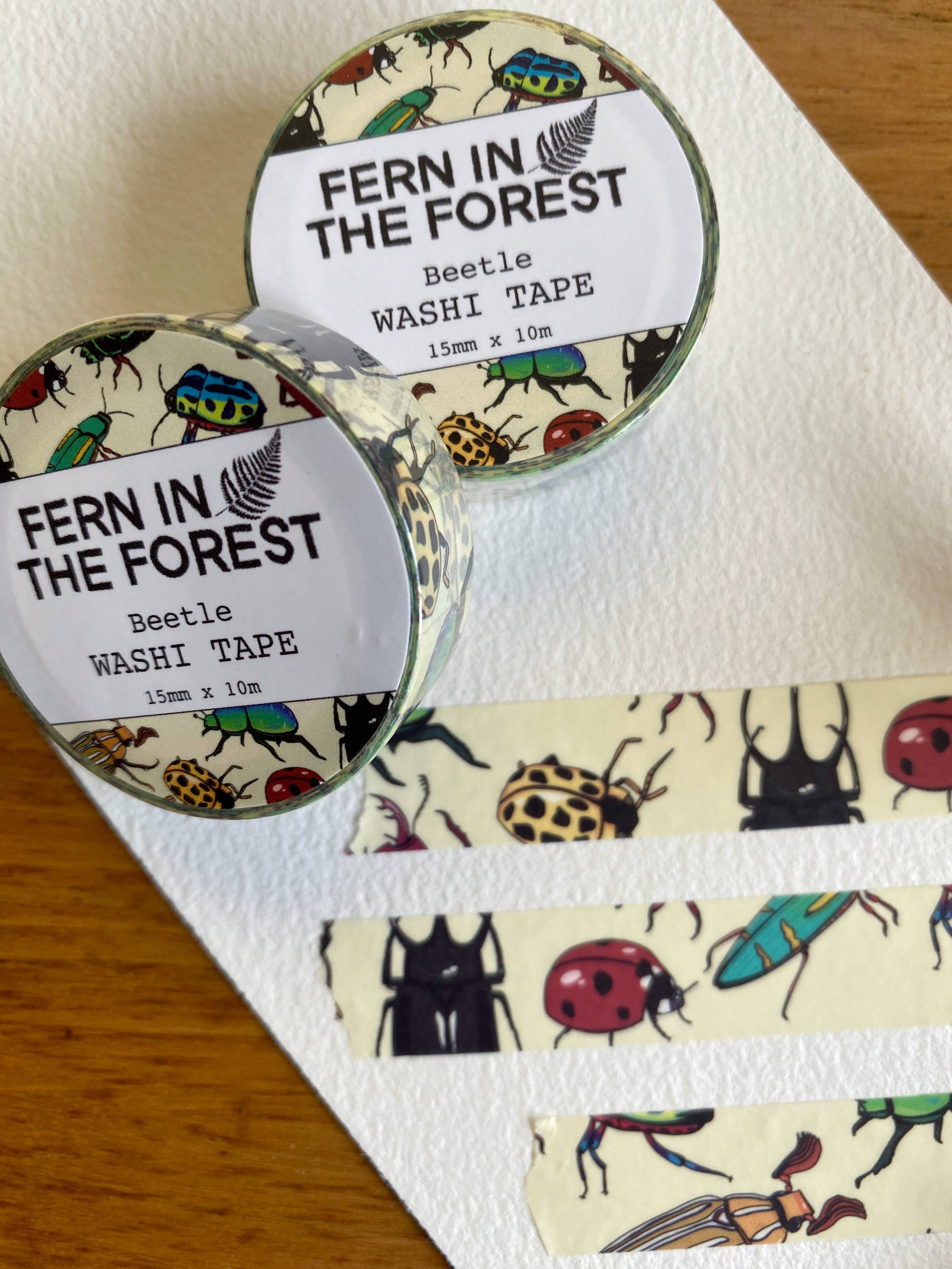  Illustrated Beetle Washi Tape 