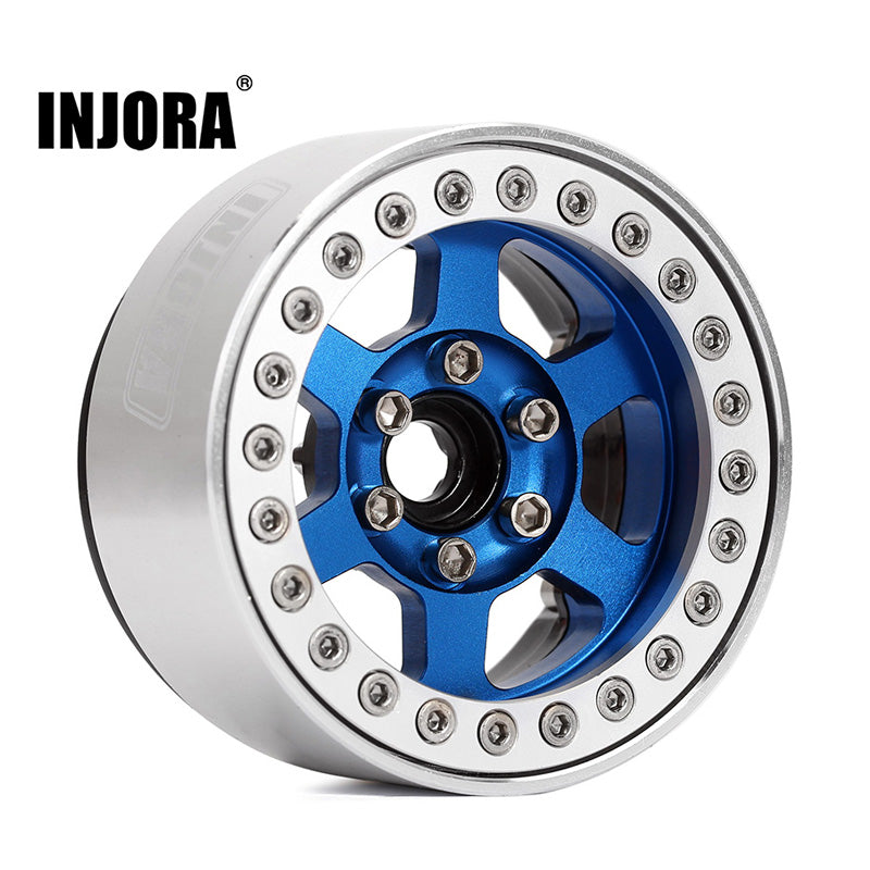 [Clearance Sale] INJORA 4PCS 1.9" 6-Spokes CNC Aluminum Beadlock Wheel Rims for 1/10 RC Crawler (W1947)